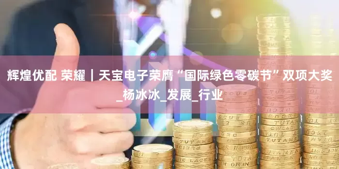 辉煌优配 荣耀｜天宝电子荣膺“国际绿色零碳节”双项大奖_杨冰冰_发展_行业